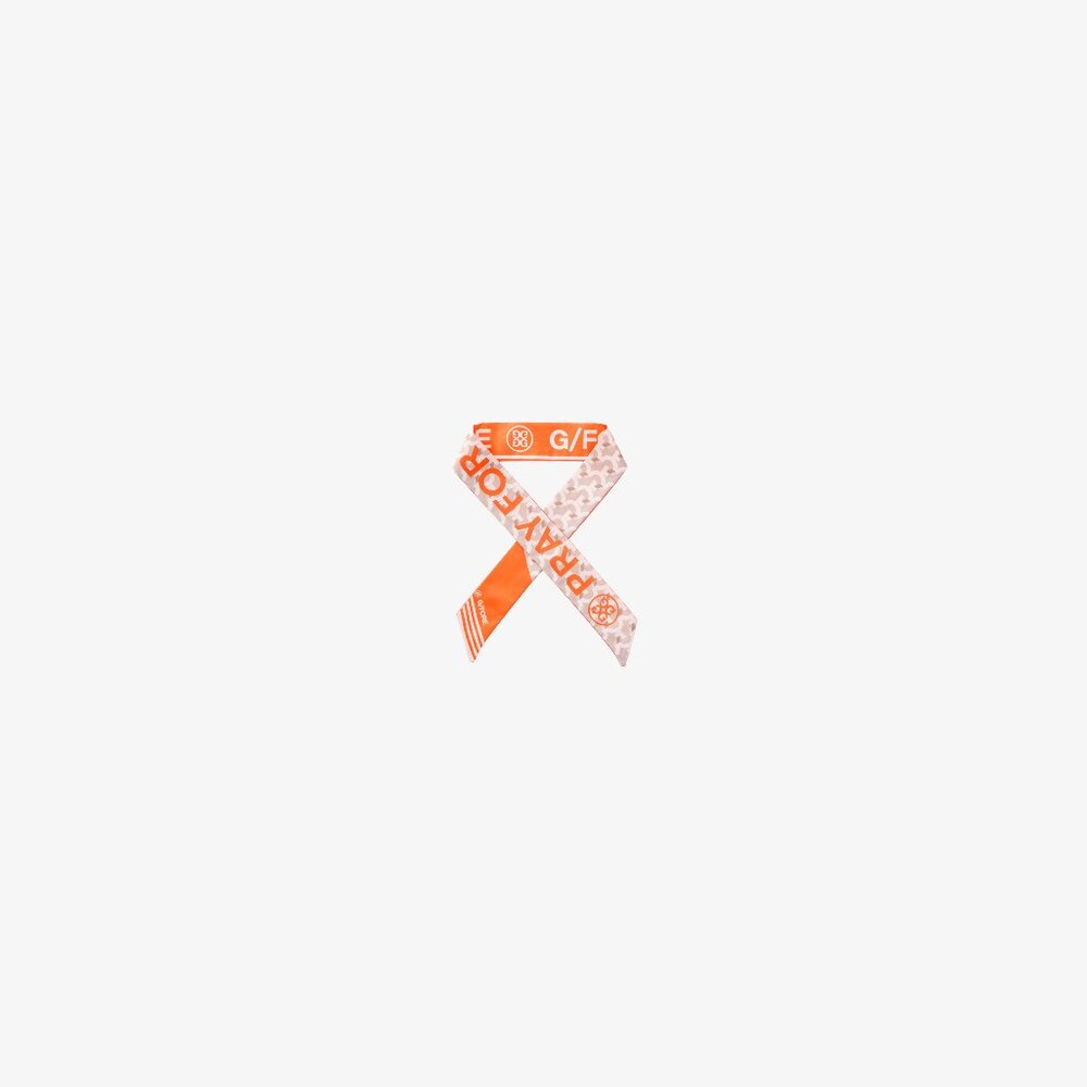 G/FORE Essential Twilly Scarf (Orange & White 'PRAY FOR GOLF') 🍊🤍